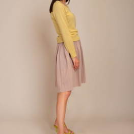 Pleated skirt in cotton blend