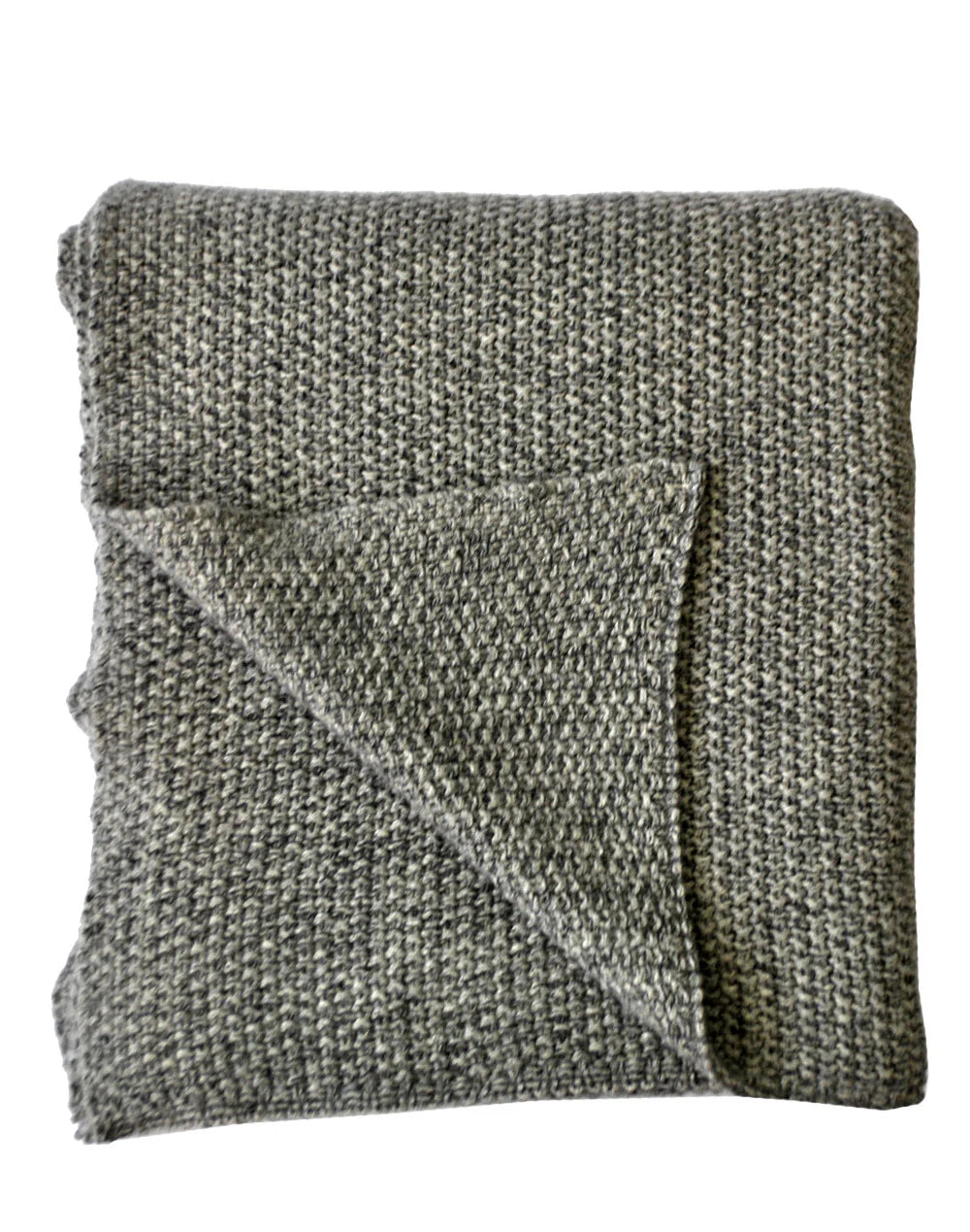 Merino wool and cashmere blanket with seed stitch (CO 206)