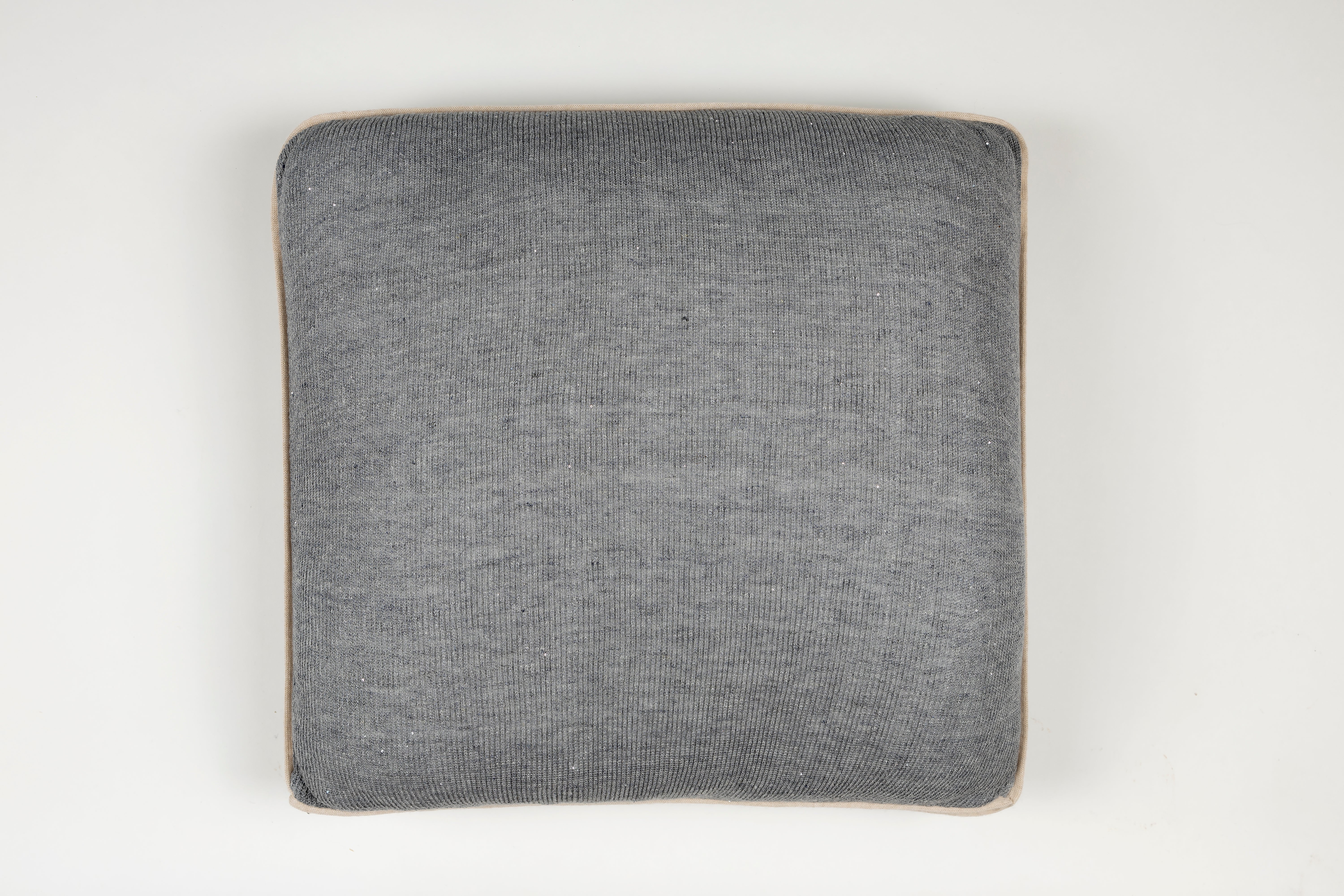 Cotton and silk cushion with ribbed weave and micro-sequins (CU 106)