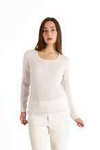 maglia girocollo bianca in puro cashmere
