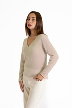 Maglia scollo V in puro cashmere