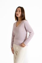 Maglia scollo V in puro cashmere