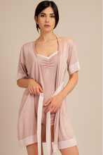 Two-tone buttonless cardigan with belt