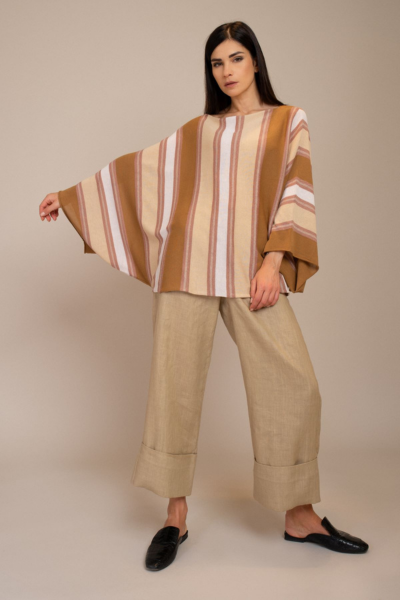 Striped cotton kimono