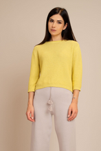 ¾ sleeve round neck