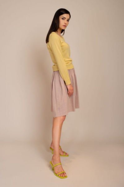 Pleated skirt in cotton blend
