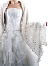 Stola lunga double cashmere e tulle