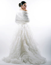 Stola corta double cashmere e pizzo