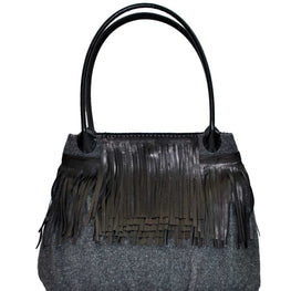 Cashmere and leather bag