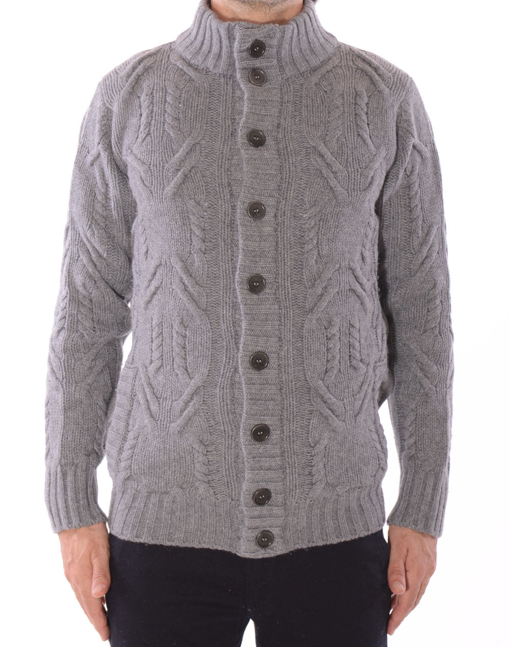 Cardigan lupetto 9 bottoni