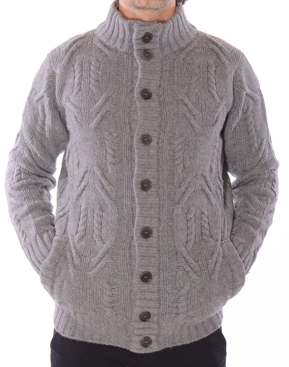 Cardigan lupetto 9 bottoni