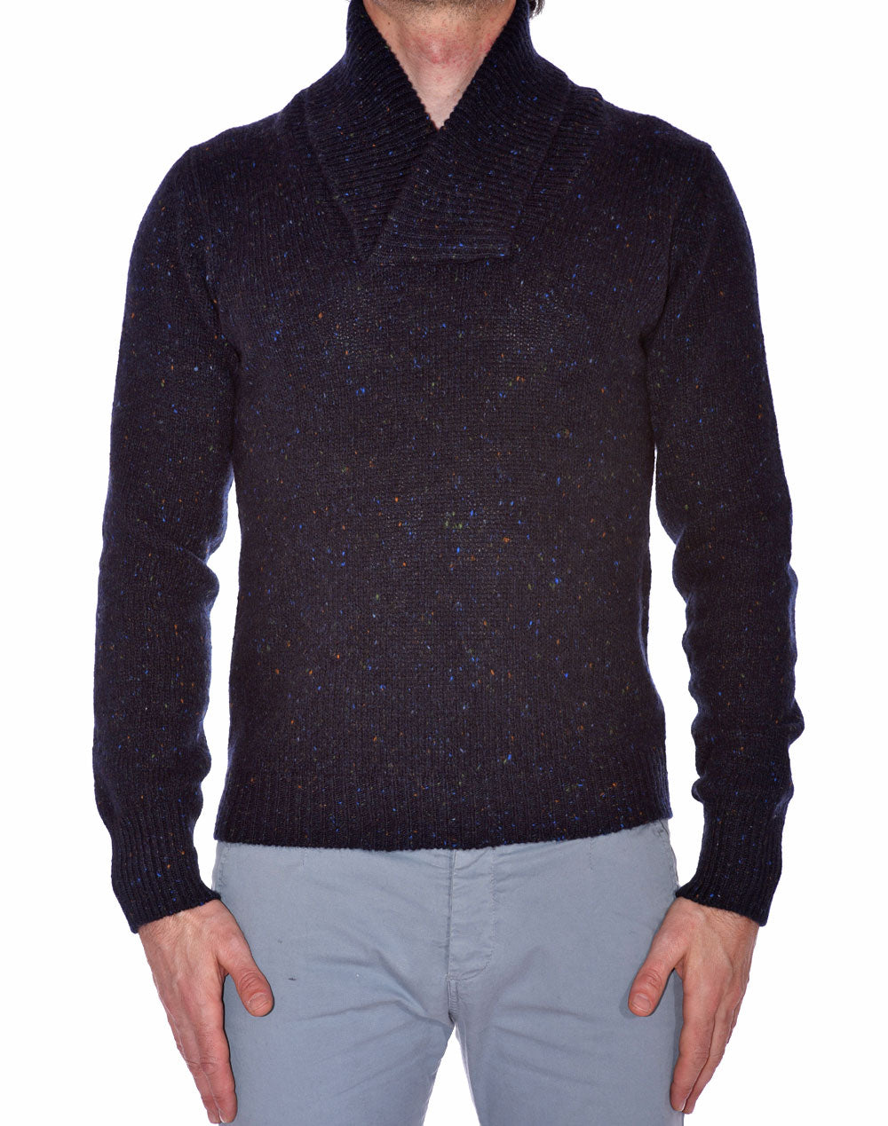 Maglia uomo con collo sciallato
